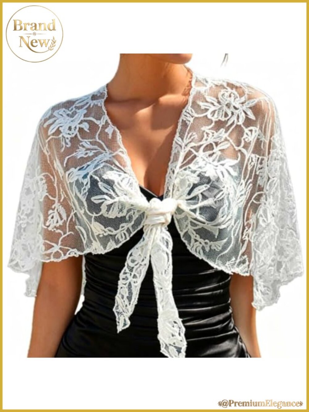 White Lace Bridal Shrug Cape Wedding Bolero